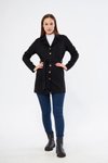 Siyah Kuşaklı Süet Ceket