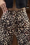 Siyah Leopar Desenli Çımalı Pantolon