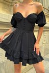 Siyah Mini Owen Sırt Detay Elbise