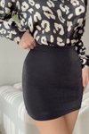 Siyah Mini Simli Şort Etek