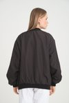Siyah Oversize Unisex Paraşüt Mevsimlik Bomber Ceket