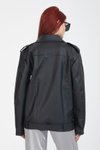 Siyah Oversize Uzun Suni Deri Ceket