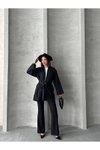 Siyah Poplin Kumaş Oversize Kimono