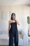 Siyah Straplez Asimetrik Bluz Pantolon Fularlı İkili Takım