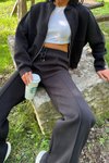 Siyah Sweat Pantolon Eşofman Takım