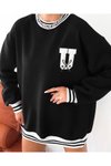 Siyah Unisex Oversize Sweatshirt