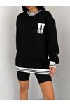 Siyah Unisex Oversize Sweatshirt