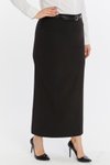 Siyah Uzun Kemerli Büyük Beden Etek