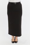 Siyah Uzun Kemerli Büyük Beden Etek