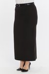 Siyah Uzun Kemerli Büyük Beden Etek