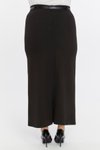 Siyah Uzun Kemerli Büyük Beden Etek