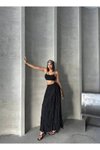 Siyah Uzun Kraşlı Etek