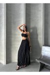 Siyah Uzun Kraşlı Etek