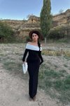 Siyah Uzun Madonna Yaka Garnili Elbise