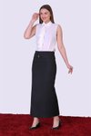 Black Long Seasonal Pencil Skirt with Bow Detail