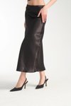 Siyah Uzun Saten Kumaş Etek