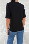 Siyah Yarım Kol Bisiklet Yaka Premium Basic T-Shirt