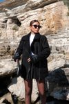 Black Plush Coated Imported Suede Oversize Coat
