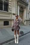 Sütlü Kahve Mini Meron Zebra Desen Gömlek Elbise