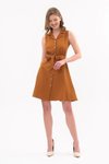 Taba Mini Shirt Collar Buttoned Summer Dress