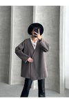 Taş Gabardin Kumaş Oversize Ceket