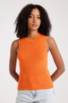 Orange Basic Crop Knit