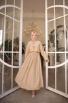 Vizon Çilek Kumaş Önü Bağlamalı Kimono Etekli İkili Takım