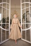 Vizon Çilek Kumaş Önü Bağlamalı Kimono Etekli İkili Takım