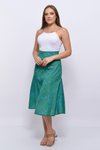 Yeşil Midi Mevsimlik Parçalı Kloş Etek