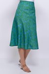 Yeşil Midi Mevsimlik Parçalı Kloş Etek