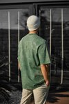 Yeşil Yıkama Detay Oversize Unisex Penye Tshirt