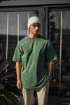 Yeşil Yıkama Detay Oversize Unisex Penye Tshirt
