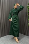 Zümrüt Degaje Tesettür Abiye Elbise
