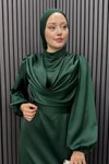 Zümrüt Degaje Tesettür Abiye Elbise