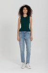 Zümrüt Yeşil Düz Renk Crop Triko