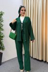 Zümrüt Yeşili Haze İkili Tesettür Takım