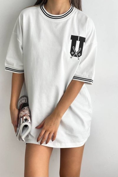 Beyaz Usa Oversize Unisex Tshirt