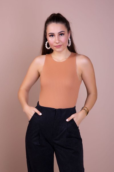 Camel Snap Knit Bodysuit