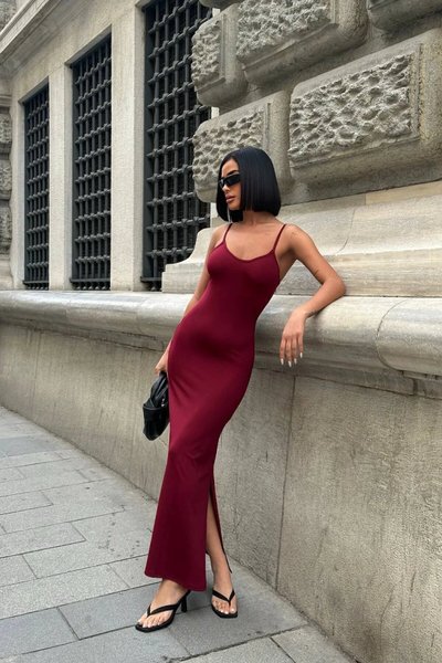 Hollywood Red Long Monica Strappy Sandy Dress