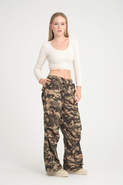 Kamuflaj Desen Paraşüt Pantolon