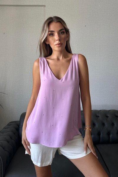 Pembe M.dutti Askılı Astarlı Şifon Bluz