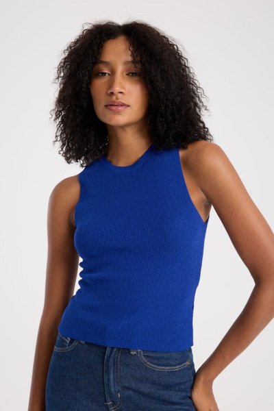 Saks Mavi Basic Crop Triko