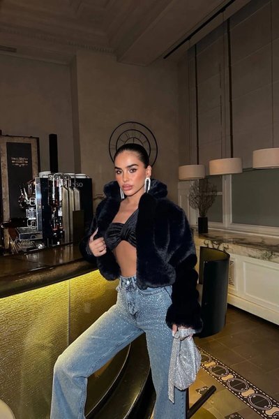 Black Lysander Crop Fur