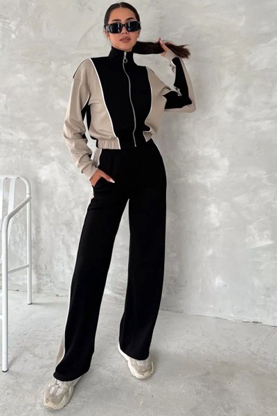 Siyah Modal Kumaş Eşofman Takım