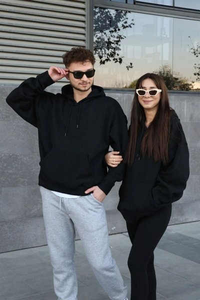 Siyah Oversize Unisex Sweatshirt
