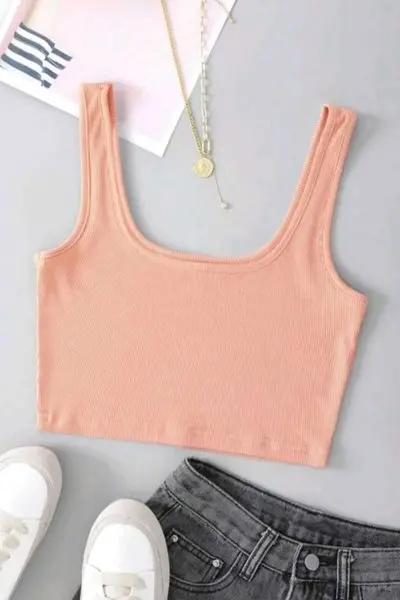 Somon Kare Yaka Askılı Crop Atlet