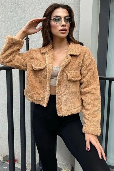 Taba Astarsız Peluş Ceket