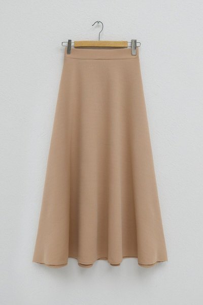 Mink Long Imported Lycra Crepe Full Flared Bell Skirt