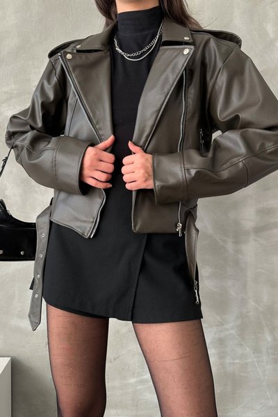 Yeşil Oversize Kemerli Tarz Ceket