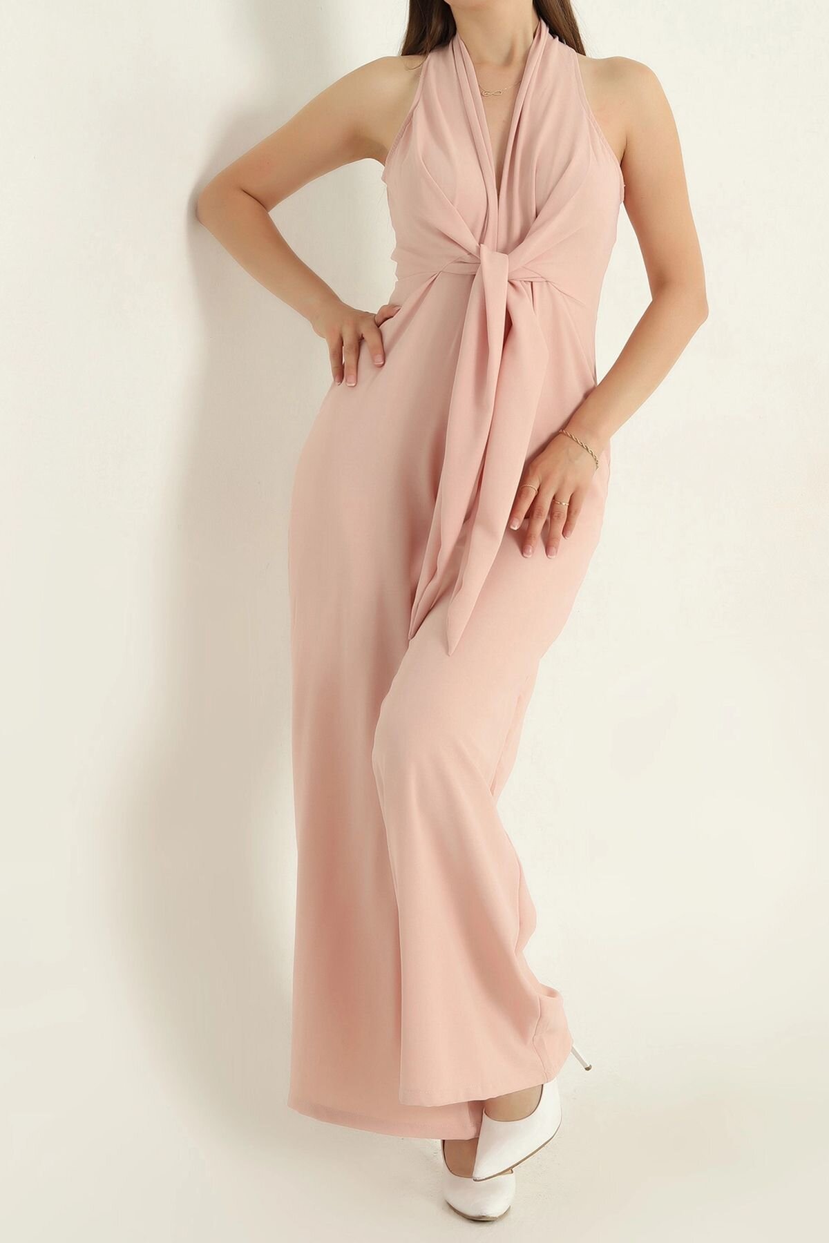Women's Powder Sleeveless Lycra Jumpsuit - XXL BUTİK